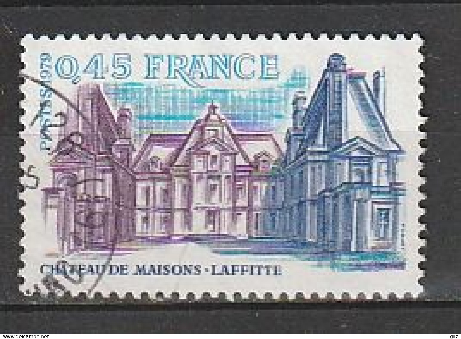 Château De Maison-Laffitte - 45c. - Bleu, Tuquoise Et Violet - Oblitéré - Année 1979 - Usati