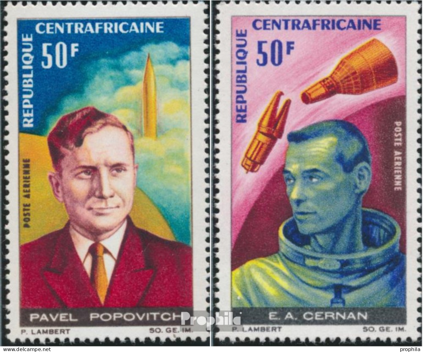 Zentralafrikanische Republik 120-121 (kompl.Ausg.) Postfrisch 1966 Bemannte Weltraumflüge - Centrafricaine (République)