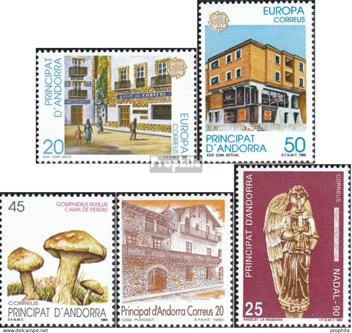 Andorra - Spanische Post Postfrisch Europa 1990 Europa, Pilze, Tourismus, Weihnacht - Ongebruikt