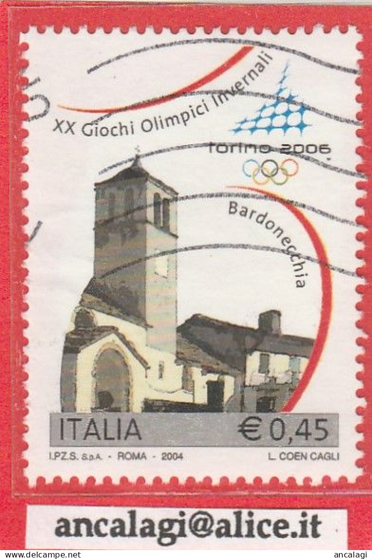 USATI ITALIA 2004 - Ref.0925A "GIOCHI OLIMPICI INVERNALI, TORINO 1^ Emissione" 1 Val.  € 0,45 - - 2001-10: Oblitérés