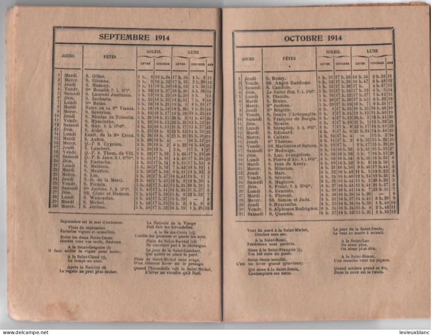 "MON ALMANACH" /Avec Calendrier annuel / Maison de la Bonne Presse/20éme année /1914            ALM7