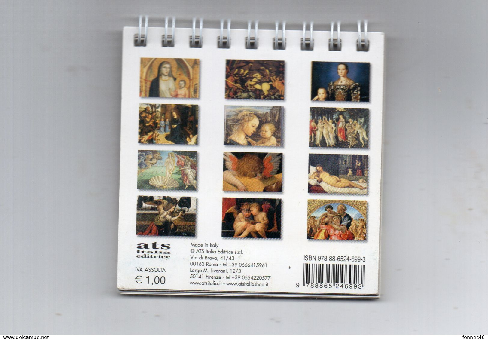 Mini Calendrier De 2014 - Marque UFFIZI - ITALIE - Peintures - Klein Formaat: 2001-...