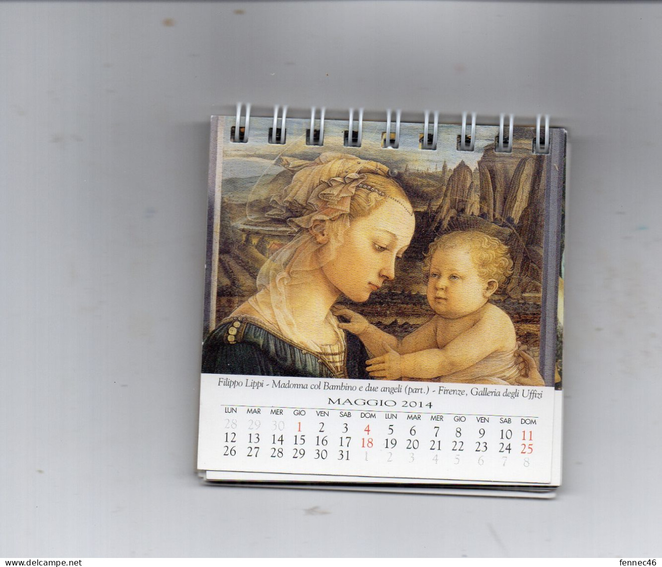 Mini Calendrier De 2014 - Marque UFFIZI - ITALIE - Peintures - Kleinformat : 2001-...