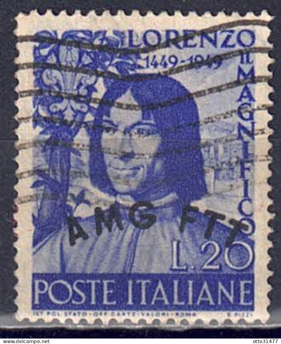 Italien / Triest Zone A - 1949 -Lorenzo De Medici, Nr. 74, Gestempelt / Used - Afgestempeld