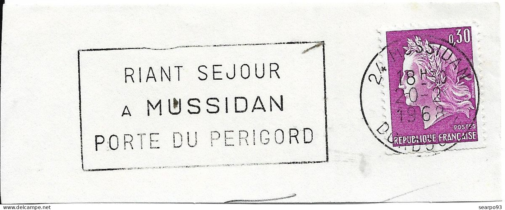 FRANCE. POSTMARK. MUSSIDAN. 1968 - 1961-....