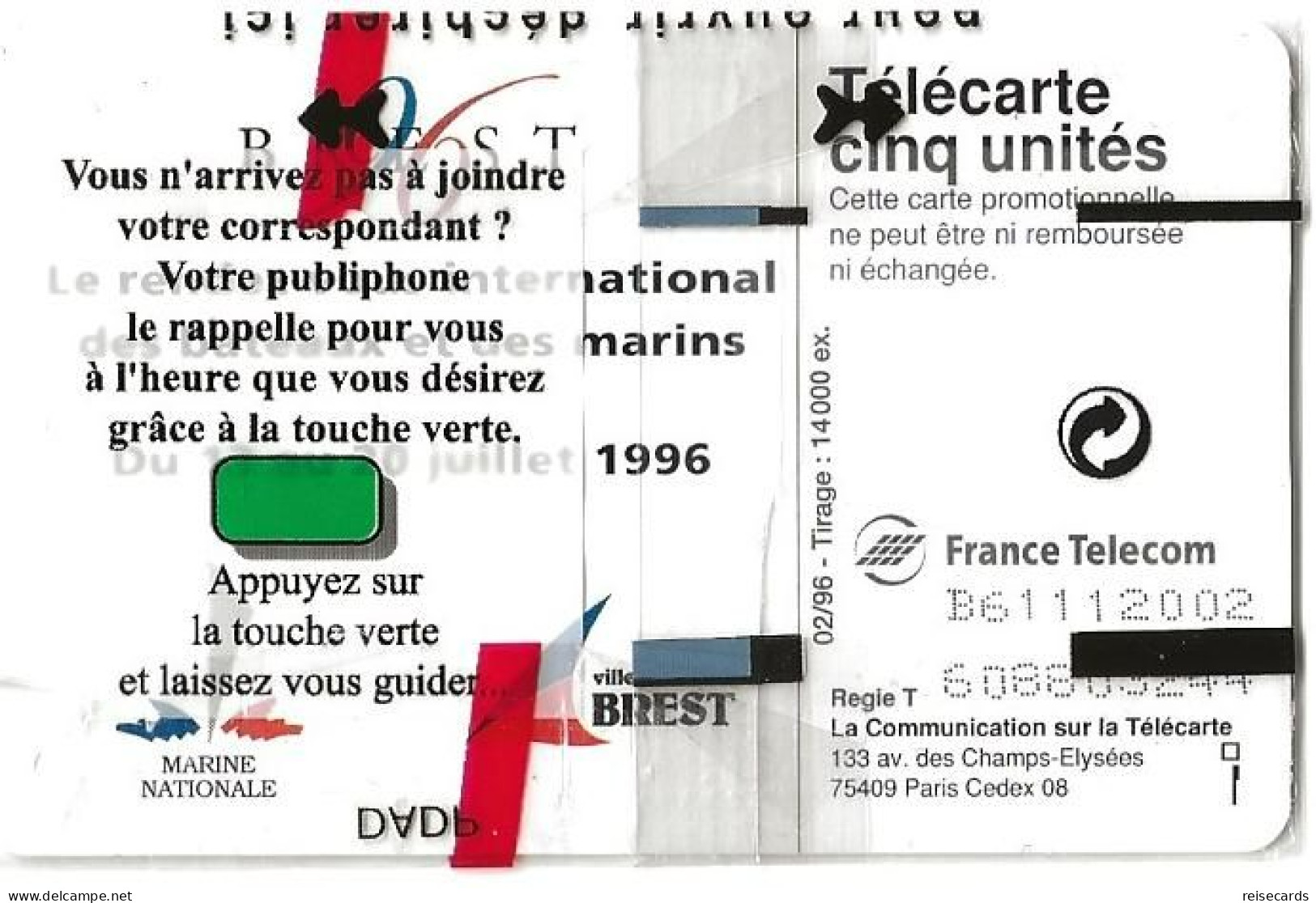 France: France Telecom 02/96 Gn303 Brest. NSB - 1996