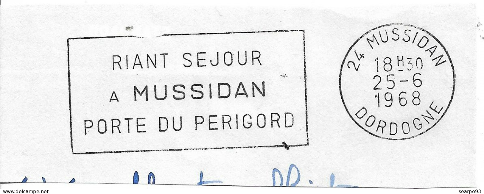 FRANCE. POSTMARK. MUSSIDAN. 1968 - 1961-....