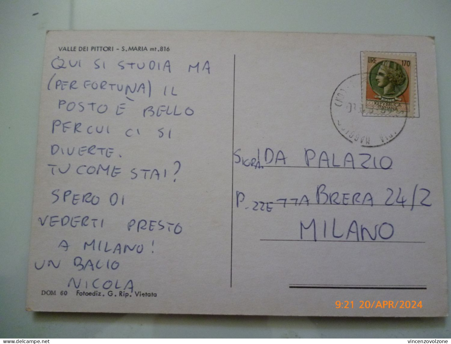 Cartolina  Viaggiata "Valle Dei Pittori S. MARIA" 1978 - Cuneo