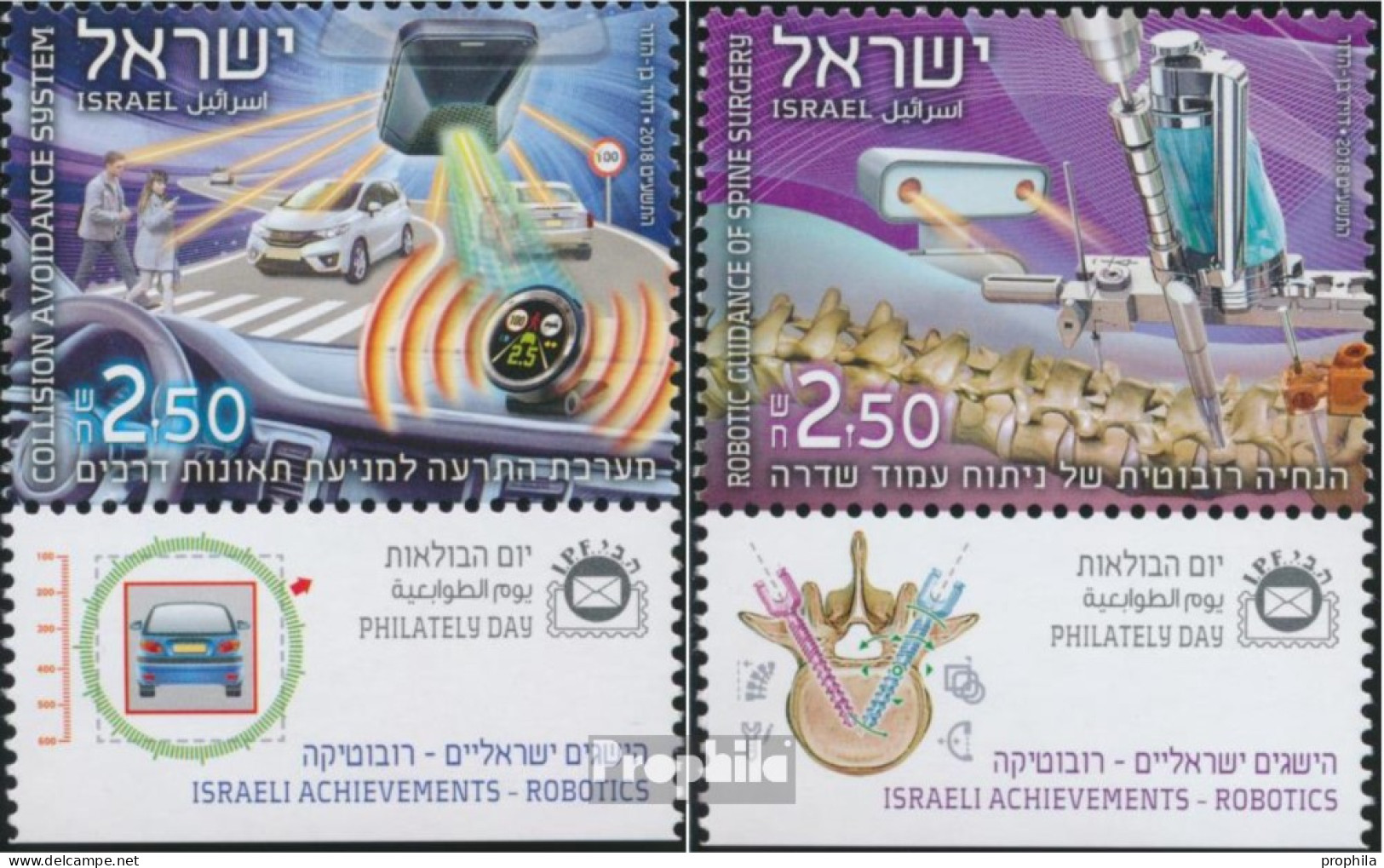 Israel 2655-2656 Mit Tab (kompl.Ausg.) Postfrisch 2018 Technische Innovationen Robotik - Ungebraucht (mit Tabs)