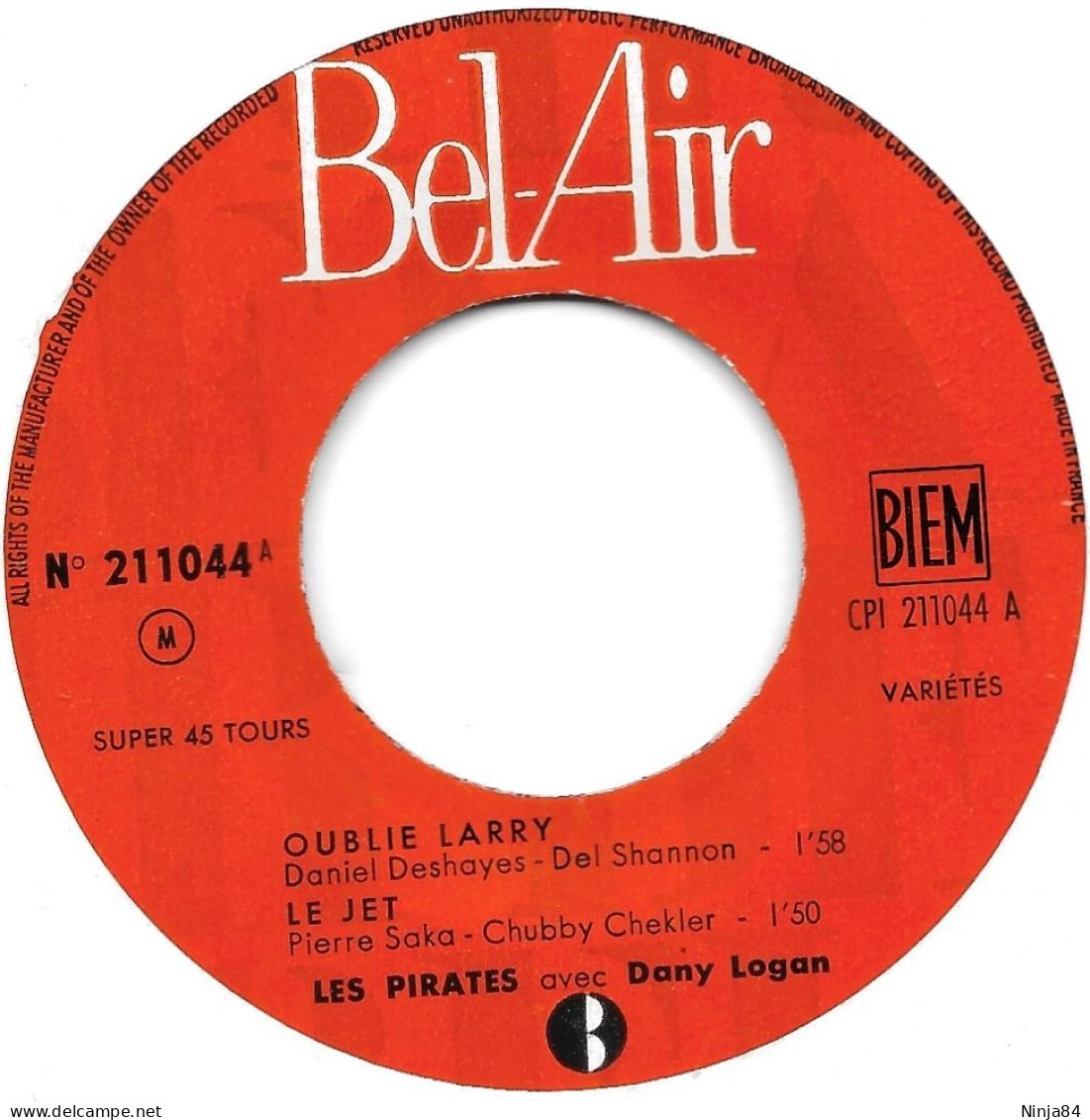 EP 45 RPM (7") Les Pirates " Oublie Larry  " - Autres - Musique Française