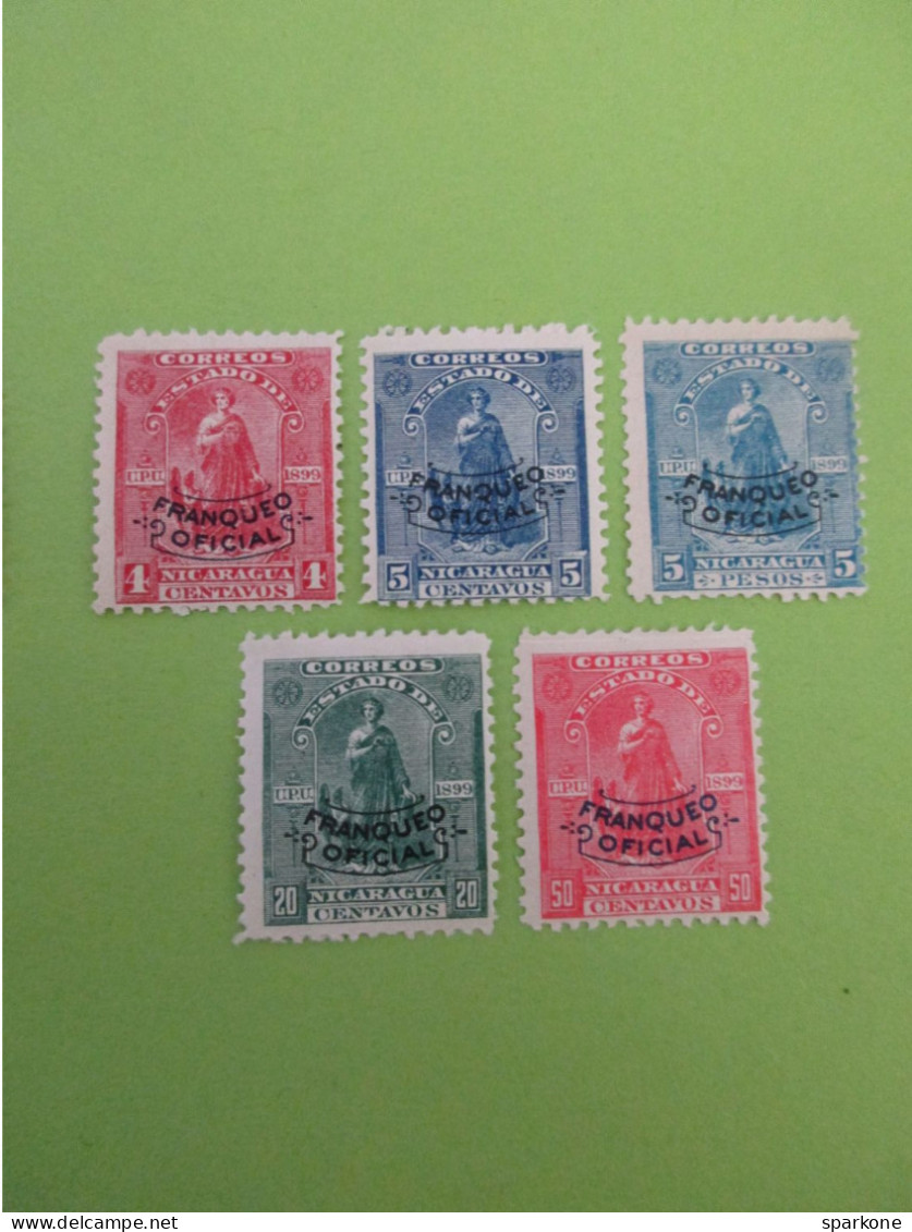 Estado De Nicaragua - 1899 - Franqueo Oficial - Lot De 10 Timbres - Nicaragua