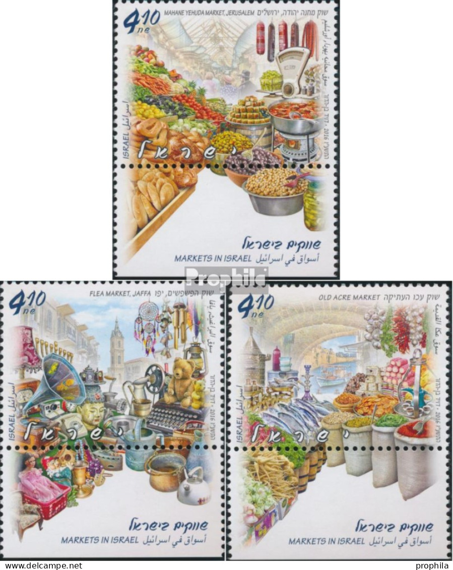 Israel 2514-2516 Mit Tab (kompl.Ausg.) Postfrisch 2016 Märkte - Unused Stamps (with Tabs)