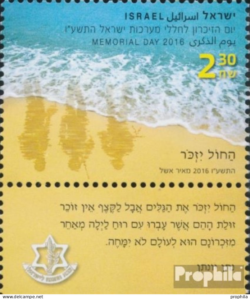 Israel 2513 Mit Tab (kompl.Ausg.) Postfrisch 2016 Gedenktag - Nuevos (con Tab)