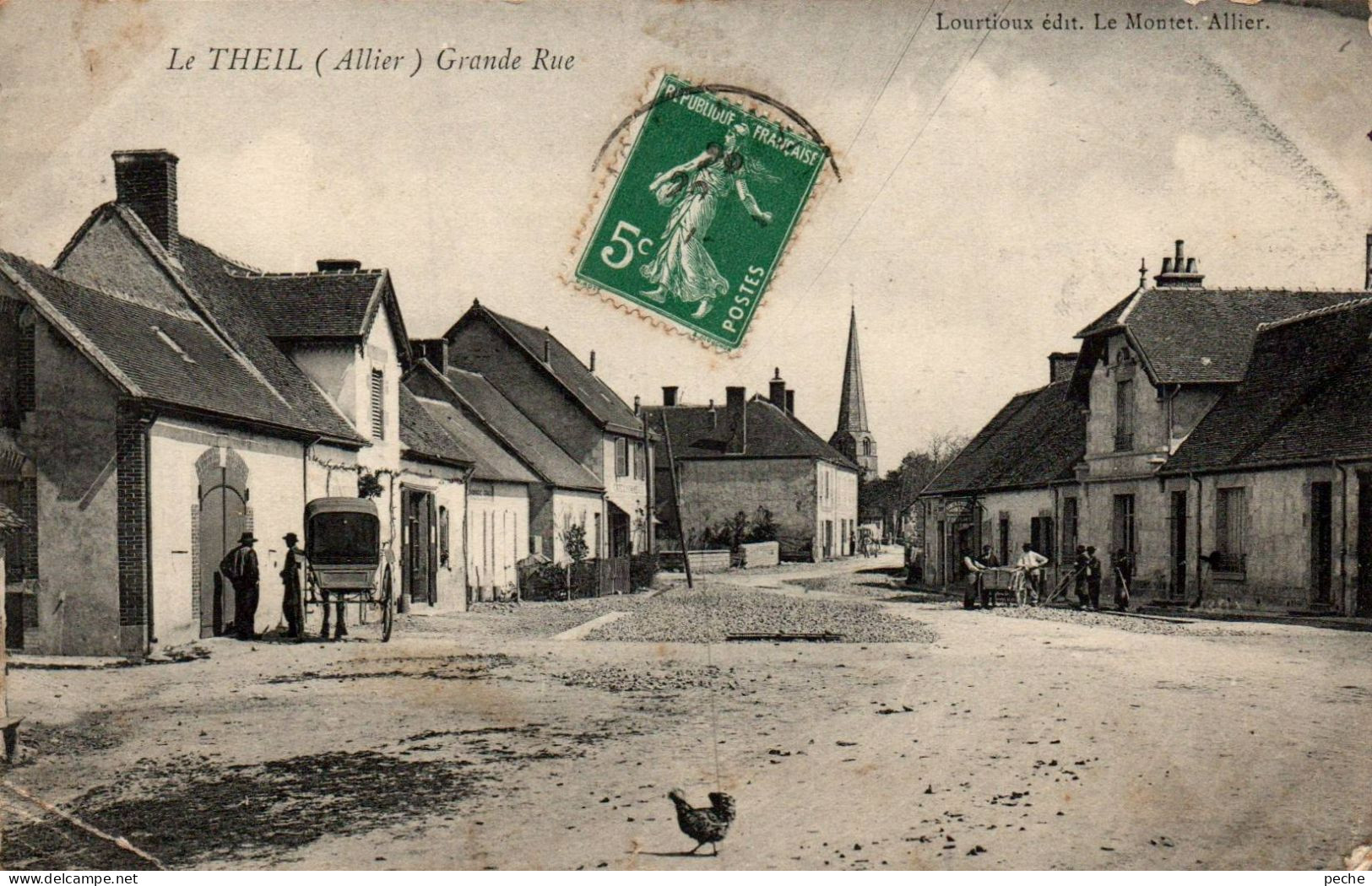 N°378 W -cpa Le Theil -grande Rue- - Other & Unclassified