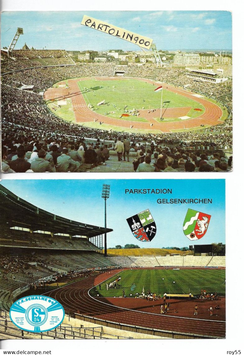 Stadium Estadio Stade Stadio Di Calcio Budapest Nepstadion Parkstadion Gelsenkirchen (2 Cartoline Diff,) - Fussball