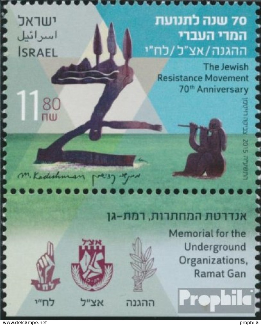 Israel 2485 Mit Tab (kompl.Ausg.) Postfrisch 2015 Widerstandsbewegung - Nuovi (con Tab)