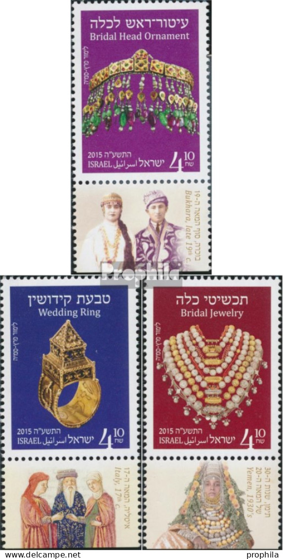 Israel 2478-2480 Mit Tab (kompl.Ausg.) Postfrisch 2015 Schmuck Jüdischer Hochzeitskostüme - Nuovi (con Tab)