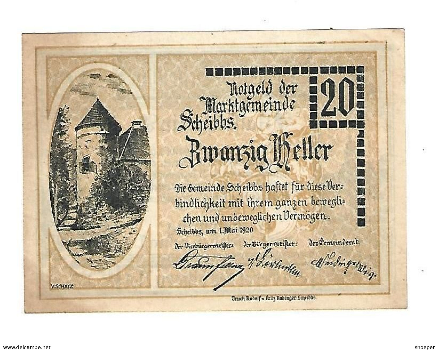 **Austria Notgeld  Scheibbs 20 Heller  957.2a - Austria
