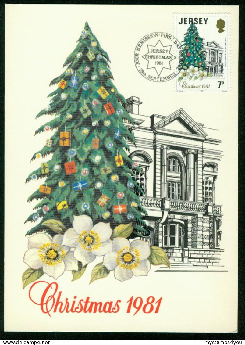 Mk Jersey Maximum Card 1981 MiNr 270 | Christmas Tree In Royal Square #max-0041 - Jersey
