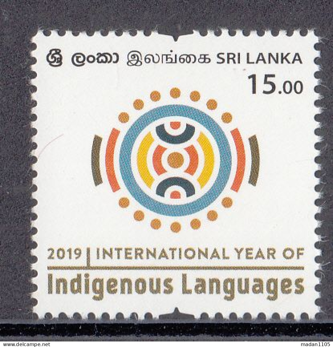 SRI LANKA,   2019,  International Year Of Indegenous Languages, 1 V,    MNH, (**) - Sri Lanka (Ceilán) (1948-...)