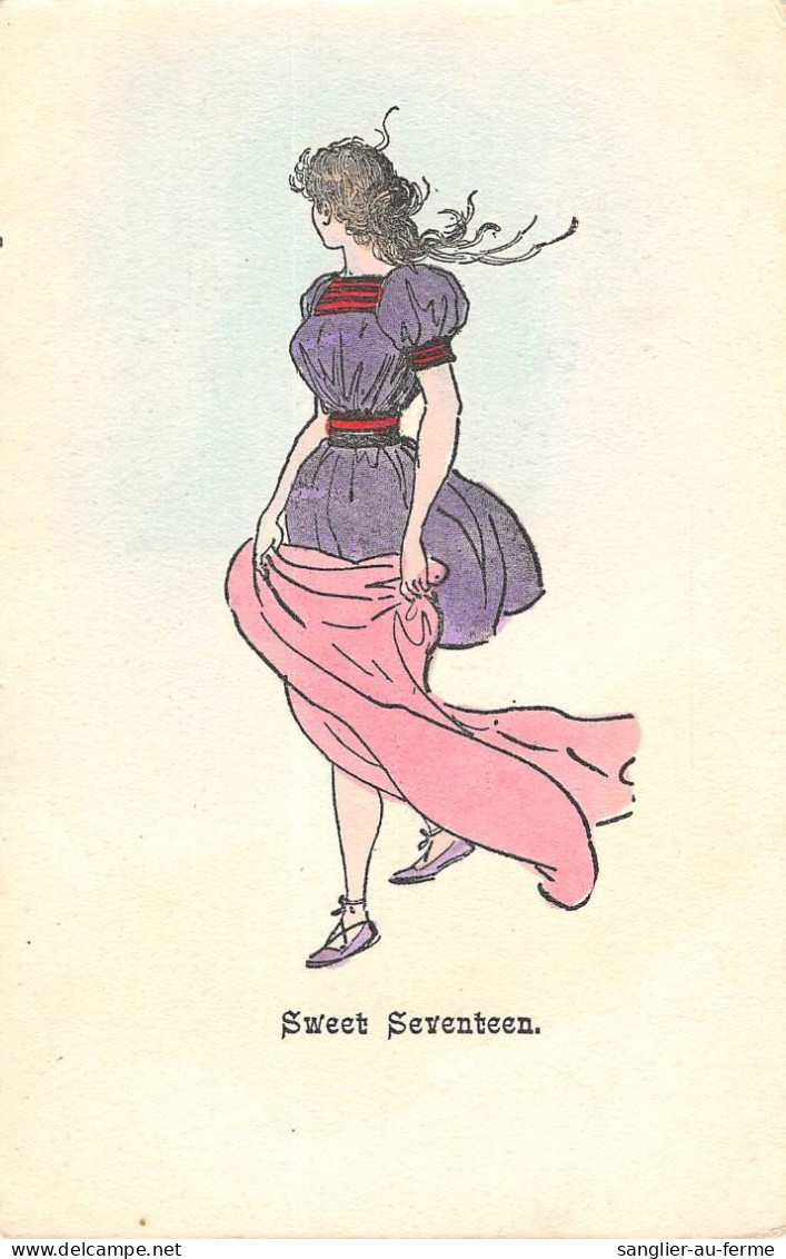 CPA ILLUSTRATEUR / FEMME EN ROBE / SWEET SEVENTEEN - Sonstige & Ohne Zuordnung