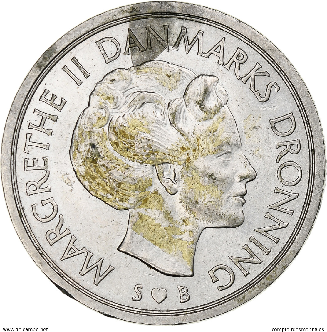 Danemark, Margrethe II, 5 Kroner, 1977, Copenhagen, Cupro-nickel, TTB+, KM:863.1 - Dinamarca
