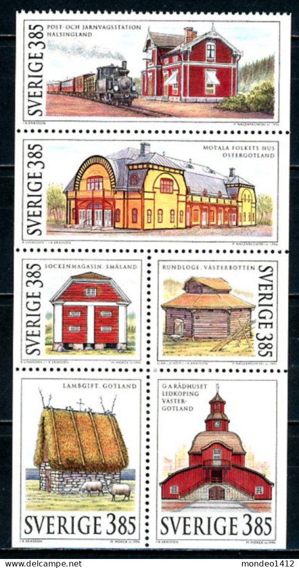 Sweden - 1996 - Yv 1919/24 - Swedish Houses, Maisons Suédoises, Bâtiments Publics - MNH - Nuevos