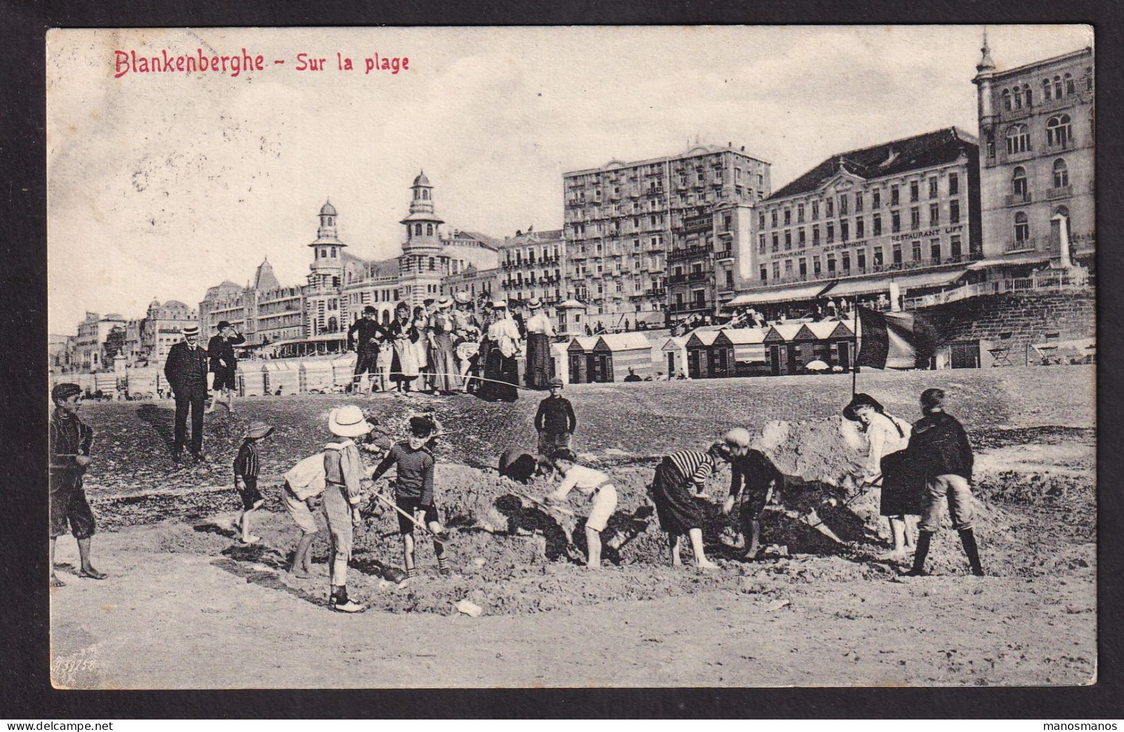 DDFF 659 -- Carte-Vue TP Armoiries T3L BLANKENBERGHE 1910 Vers Antwerpen - COBA 8 EUR S/TP Détaché - 1893-1907 Coat Of Arms