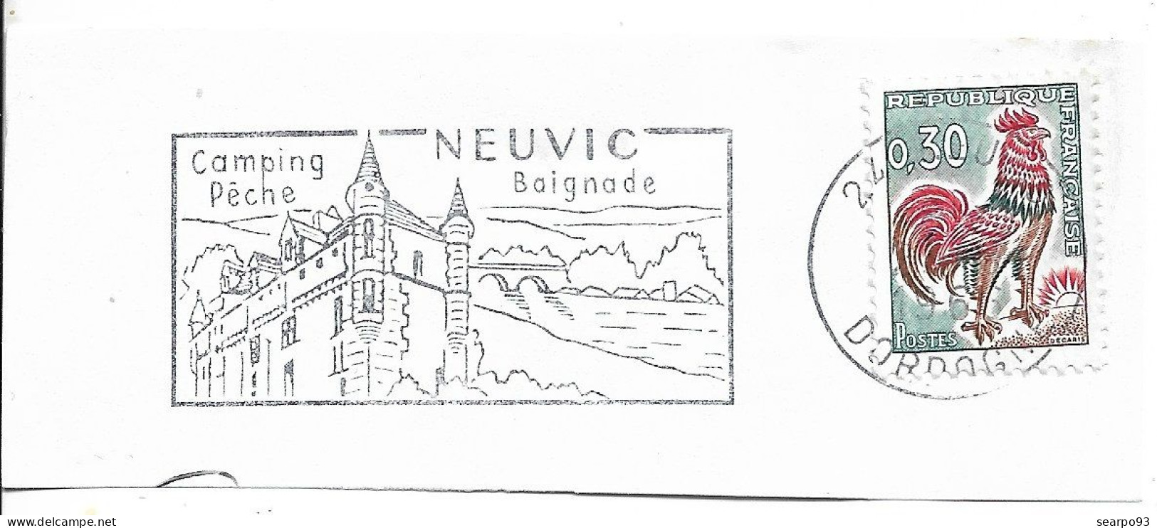 FRANCE. POSTMARK. NEUVIC. CASTLE. - 1961-....