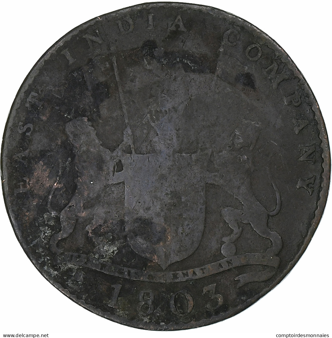 Inde Britannique, 10 Cash, 1803, Cuivre, TB - Kolonies