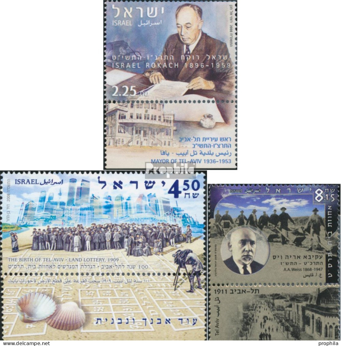 Israel 1970y-1972x Mit Tab (kompl.Ausg.) Postfrisch 2008 100 Jahre Tel Aviv - Unused Stamps (with Tabs)