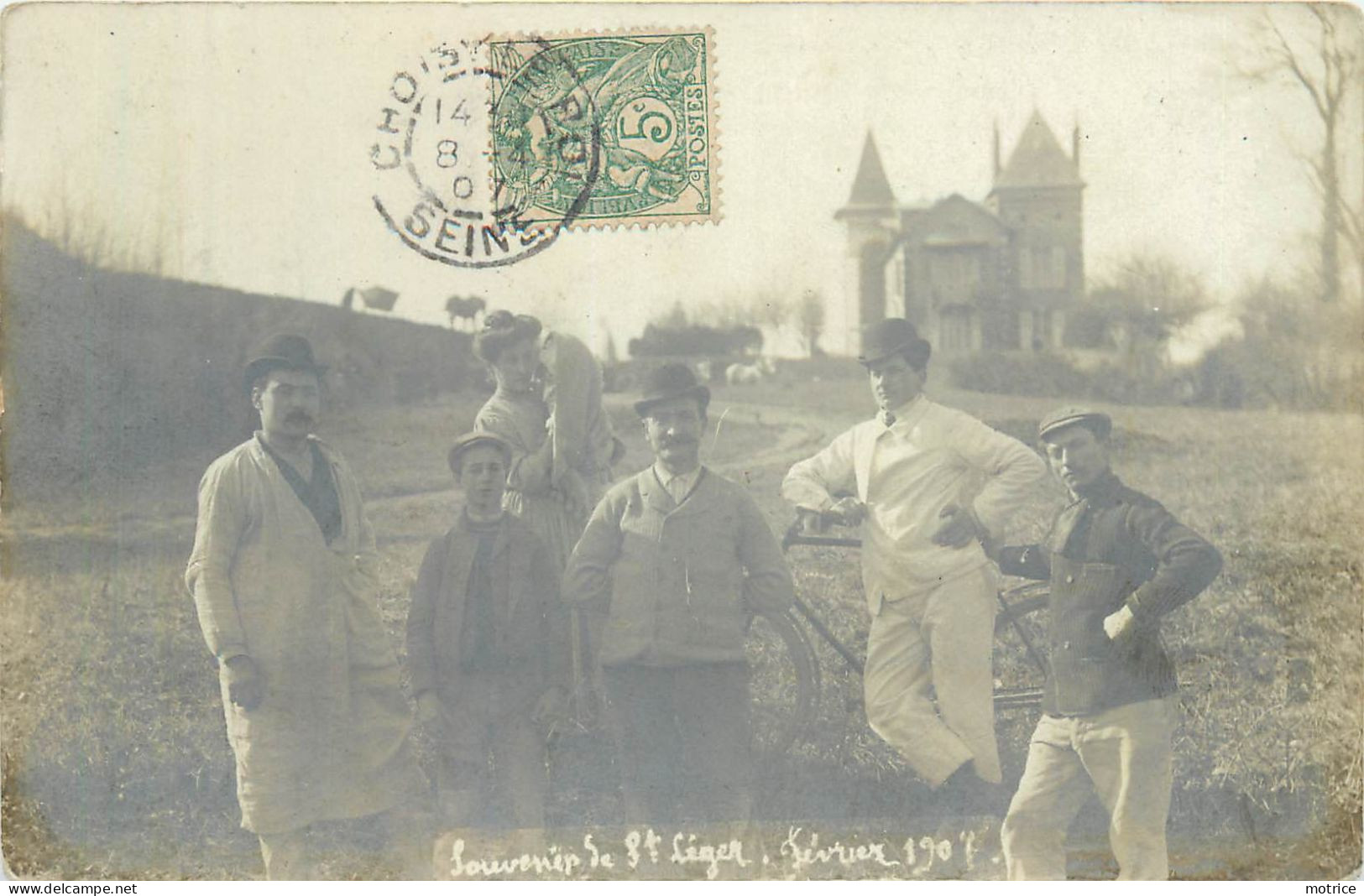 CARTE PHOTO - Souvenir De Saint Léger, Février 1907. - Boissy Saint Leger
