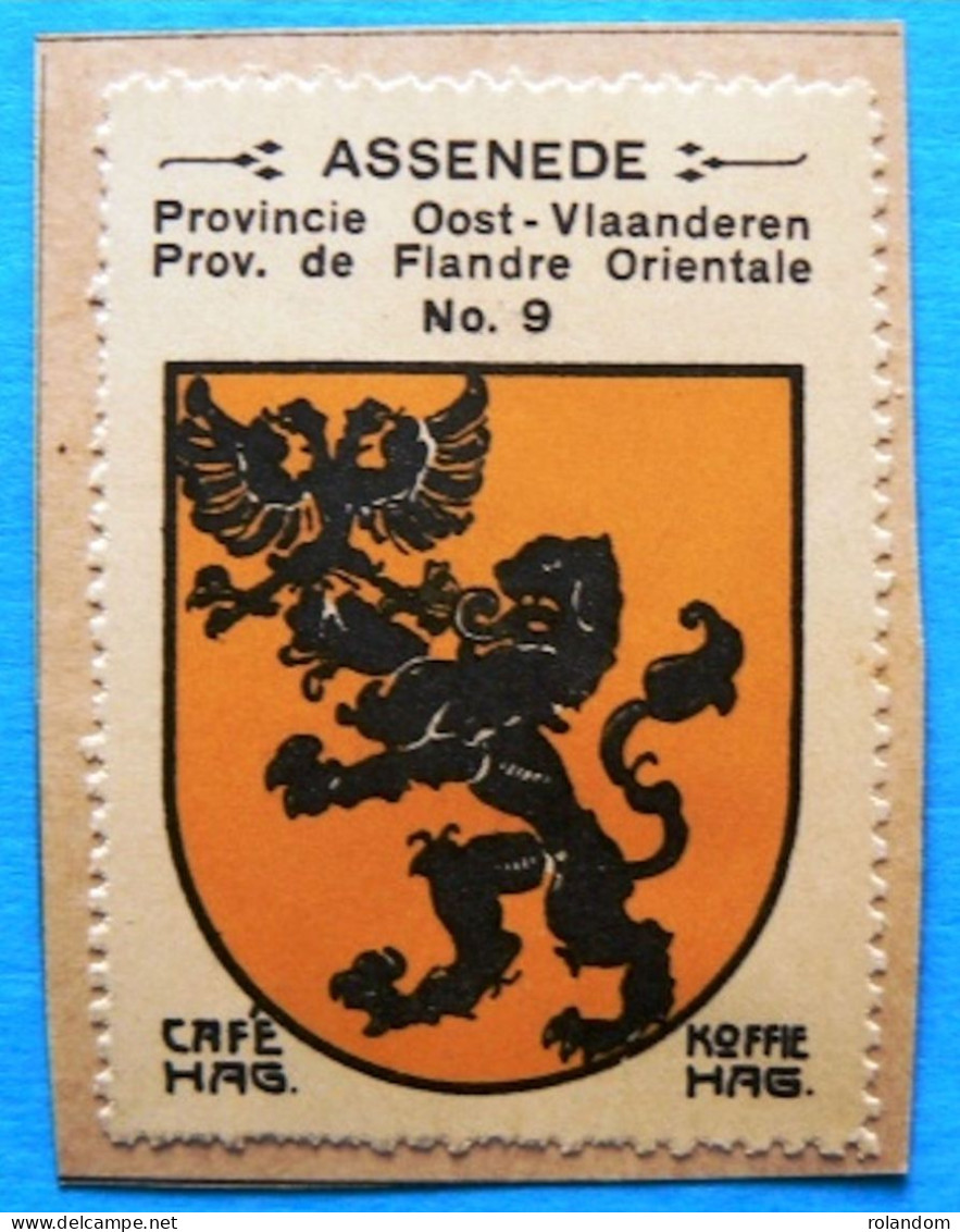 Oost Vlaanderen N009 Assenede Timbre Vignette 1930 Café Hag Armoiries Blason écu TBE - Tee & Kaffee