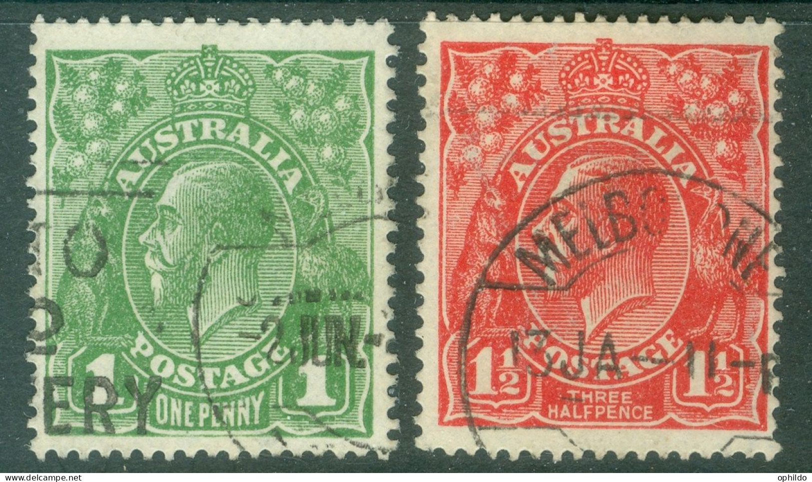 Australie  Yvert  36 Et 37  Ou  Michel  58 X Et 59 X   Ob  TB   - Used Stamps