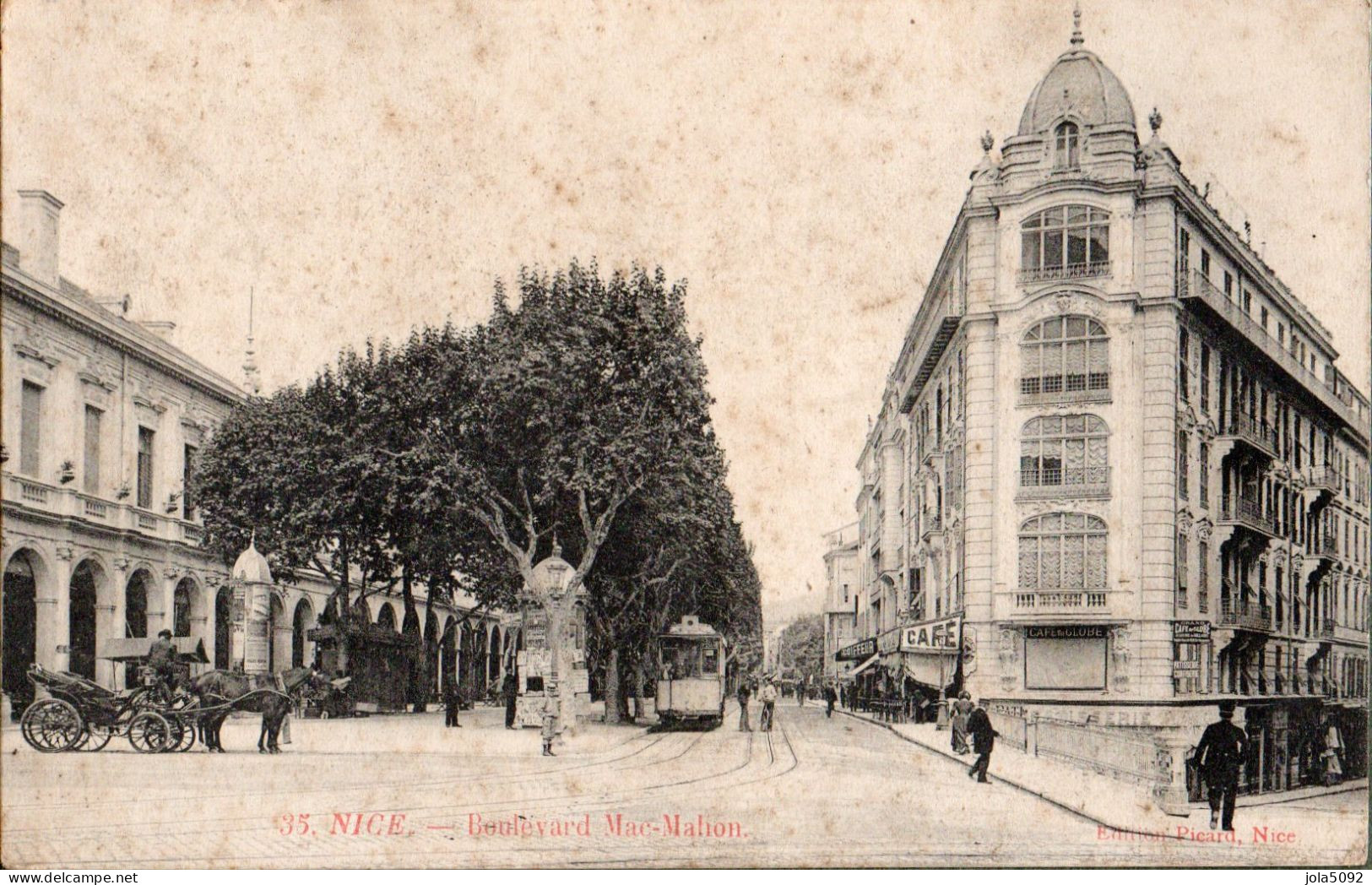 06 - NICE - Boulevard Mac-Mahon - Tram Voiture à Cheval - Vida En La Ciudad Vieja De Niza