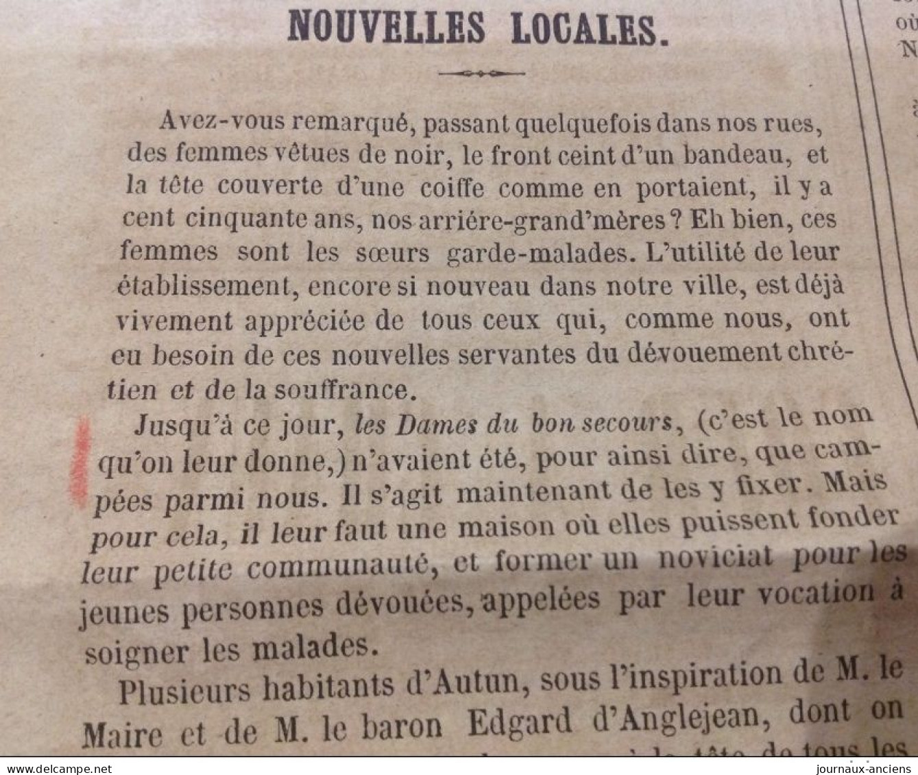 1859 REVUE D'AUTUN N° 2 Première Année - CAVALCADES - Ferdinand DE LESSEPS - LES DAMES DU BON SECOURS - Unclassified