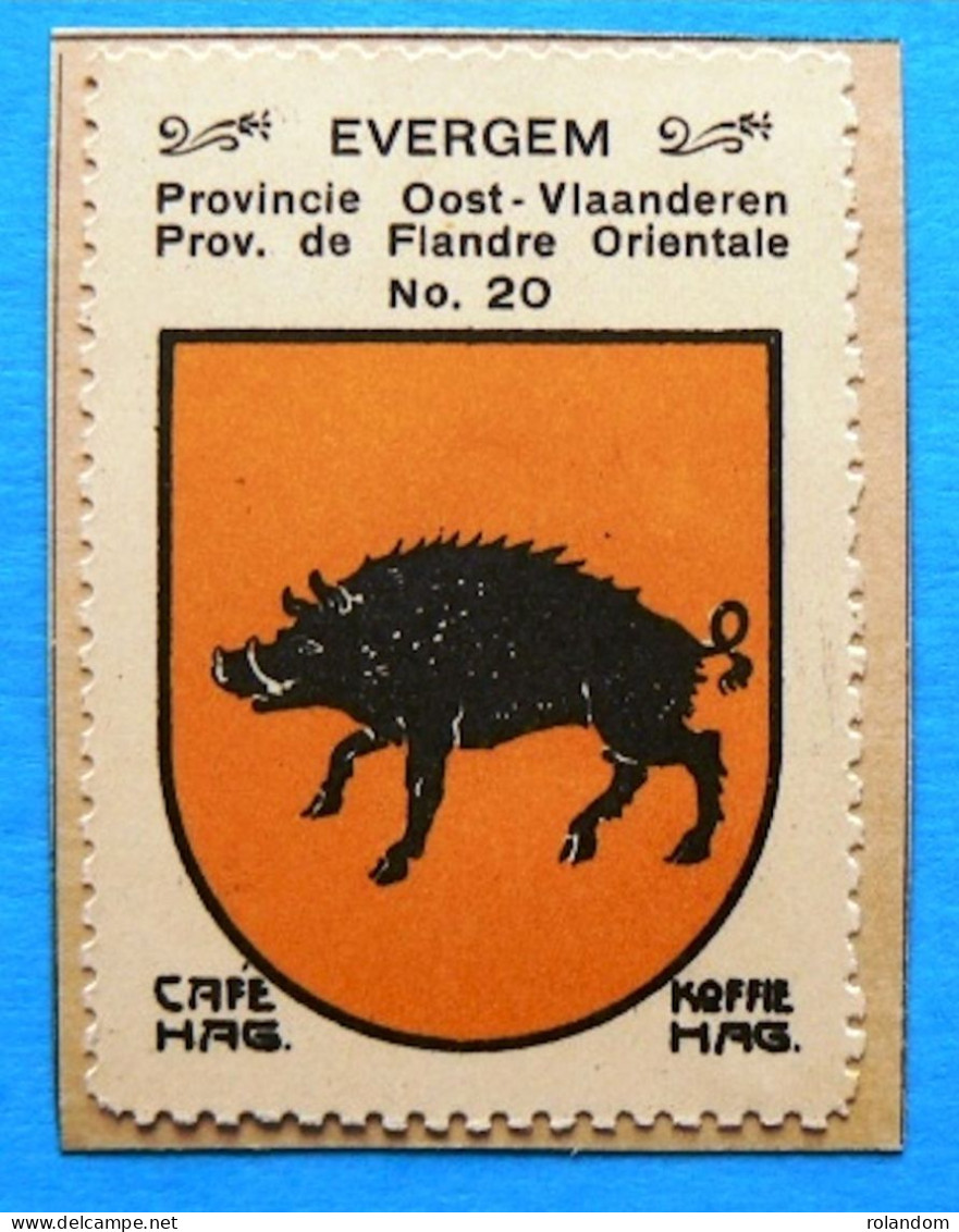 Oost Vlaanderen N020 Evergem Timbre Vignette 1930 Café Hag Armoiries Blason écu TBE - Tee & Kaffee