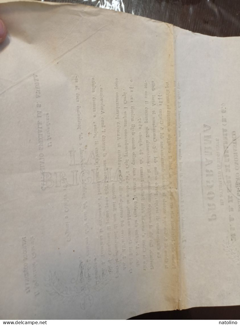 Decreto Girgenti Agrigento Sicilia Su Carta Filigranata Della Cartiera Labriglia Filigrana Ancora Ottima Sicilia - Decretos & Leyes