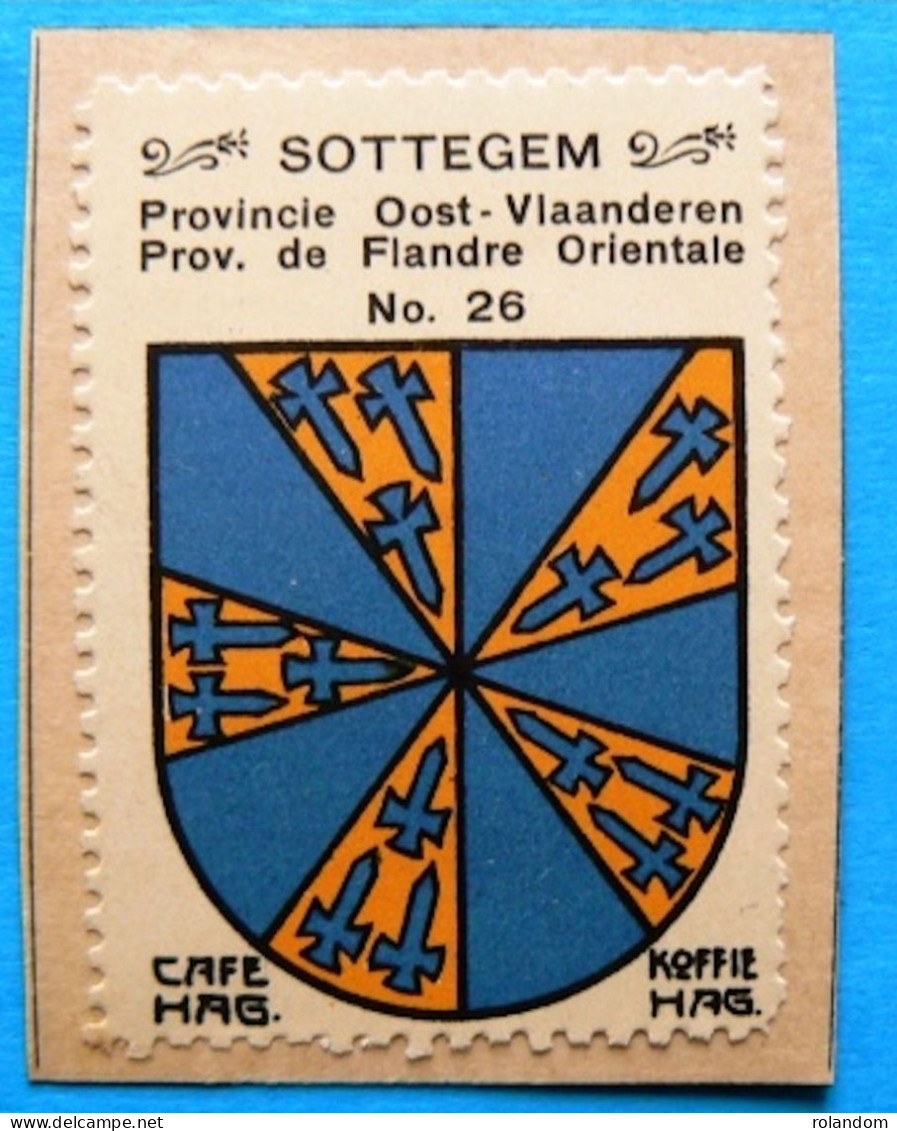 Oost Vlaanderen N026 Sottegem Zottegem Timbre Vignette 1930 Café Hag Armoiries Blason écu TBE - Tee & Kaffee