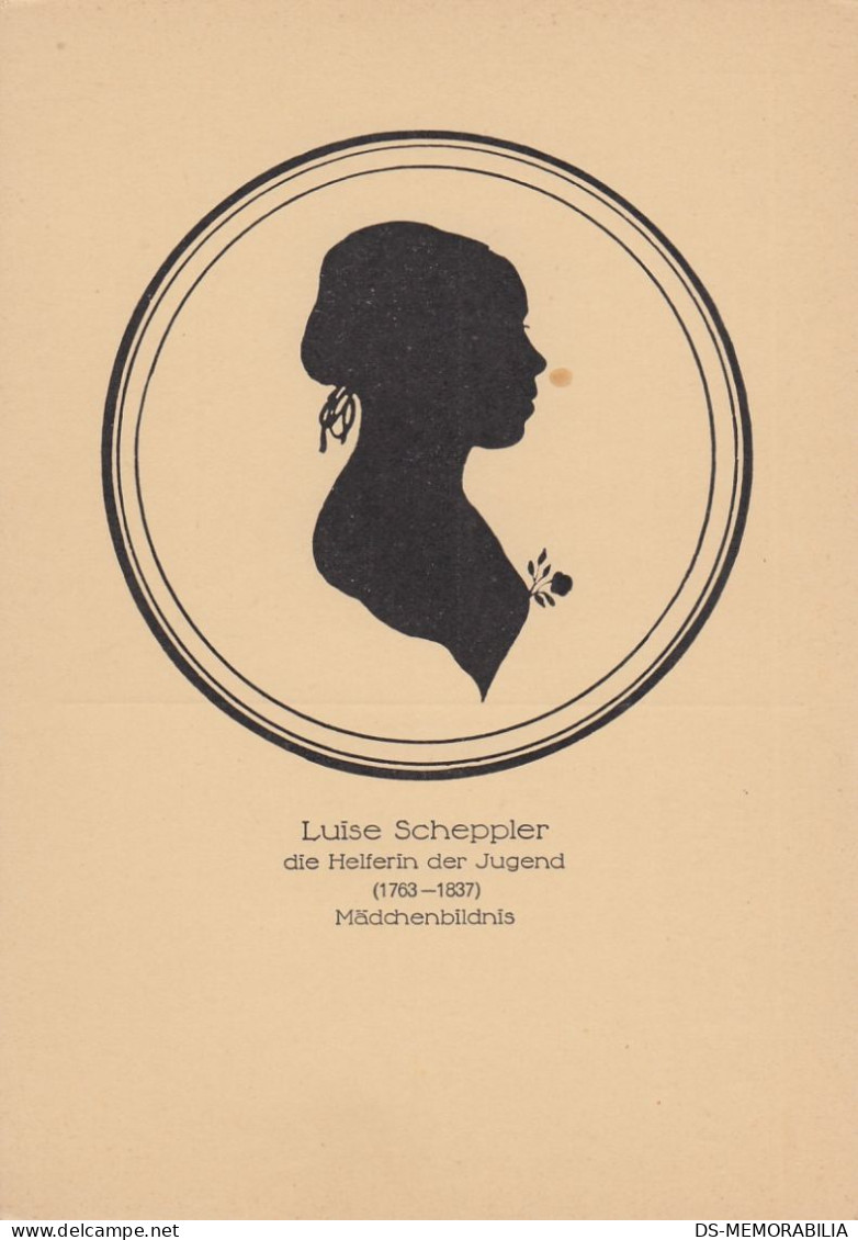 Silhouette Louise Scheppler Helferin Der Jugend Old Postcard Mannheim Germany - Silhouettes