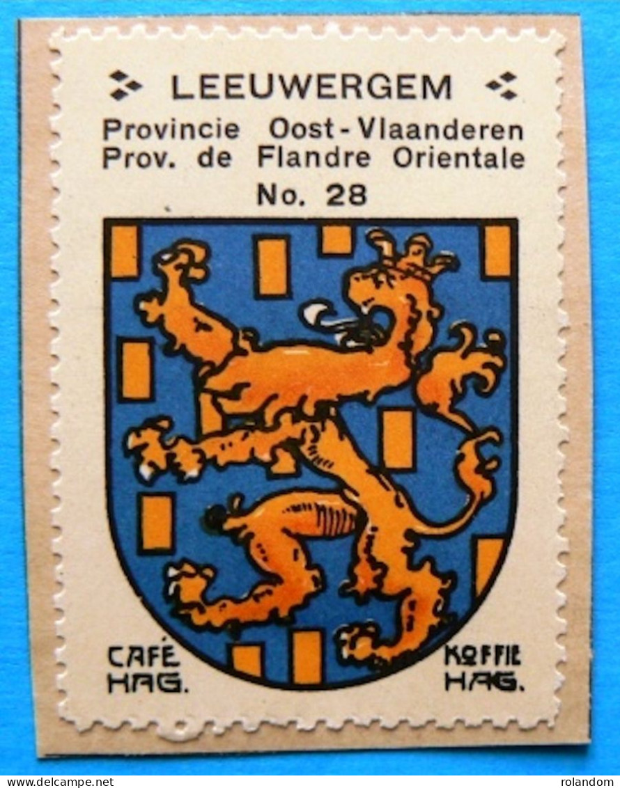 Oost Vlaanderen N028 Leeuwergem Timbre Vignette 1930 Café Hag Armoiries Blason écu TBE - Thee & Koffie