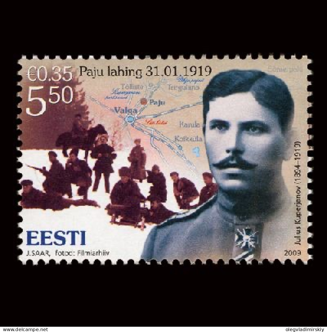 Estonia Estland 2009 Independence War 1919 Paju Battle Stamp Mint - Eisenbahnen