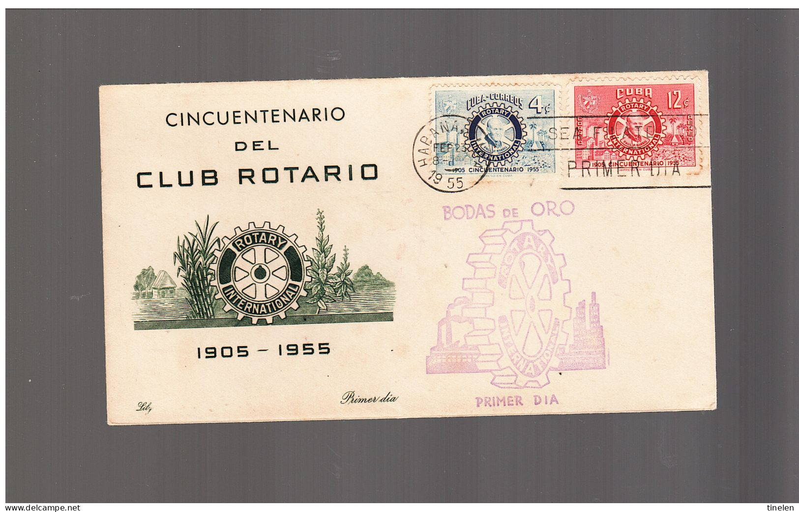 Cuba - 1955 Fdc Rotary - FDC
