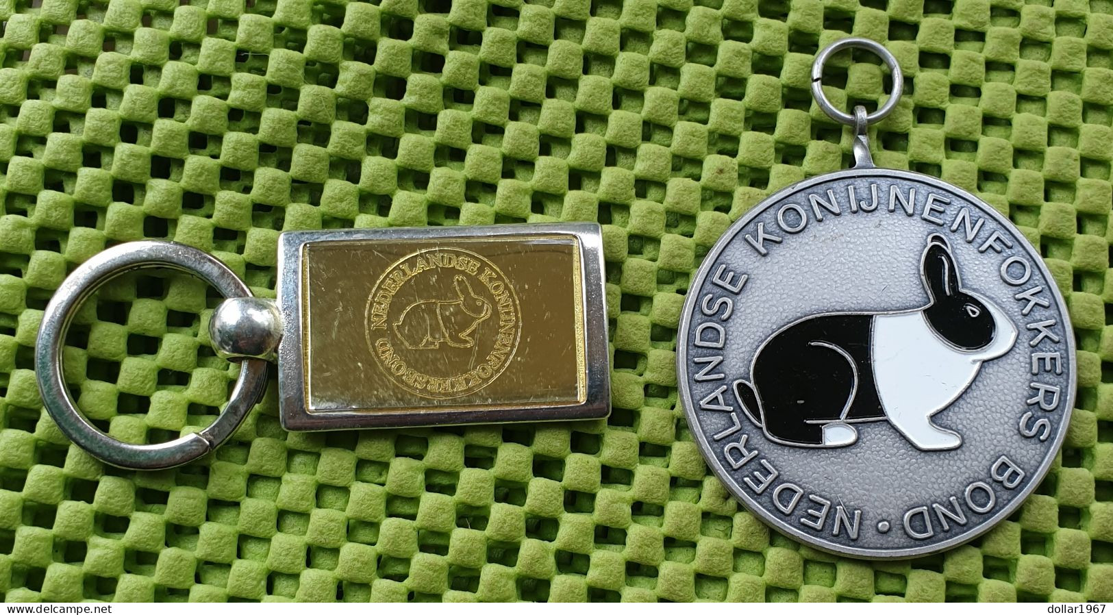 Medaile  : Medaille + Sleutelhanger : Nederlandse. Konijnenfokkers Bond -  Original Foto  !!  Medallion  Dutch - Autres & Non Classés