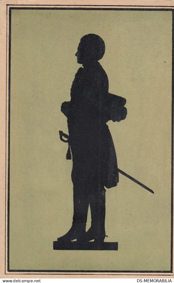 Silhouette Johann Wolfgang Von Goethe Old Postcard Signed Carl August 1920 - Silhouette - Scissor-type
