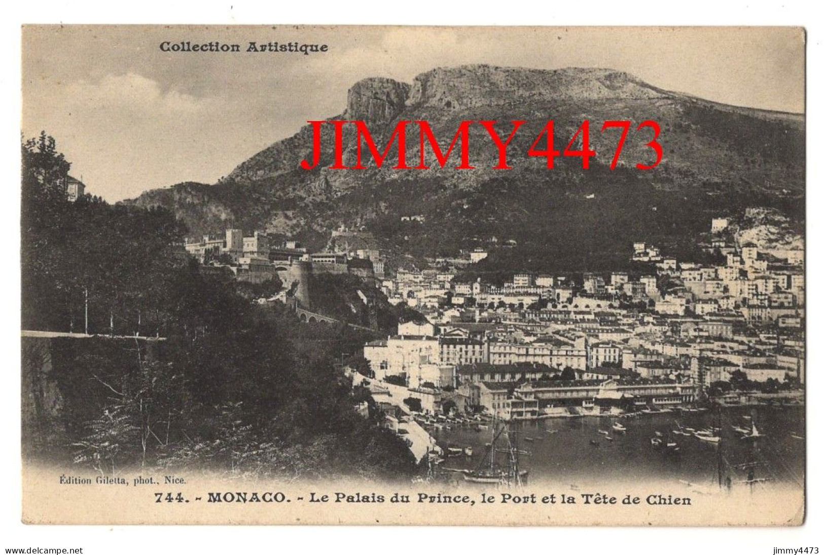 CPA - MONACO - Le Palais Du Prince, Le Port Et La Tête De Chien - Collection Artistique - N° 744 - Edit. Giletta, Nice - Port