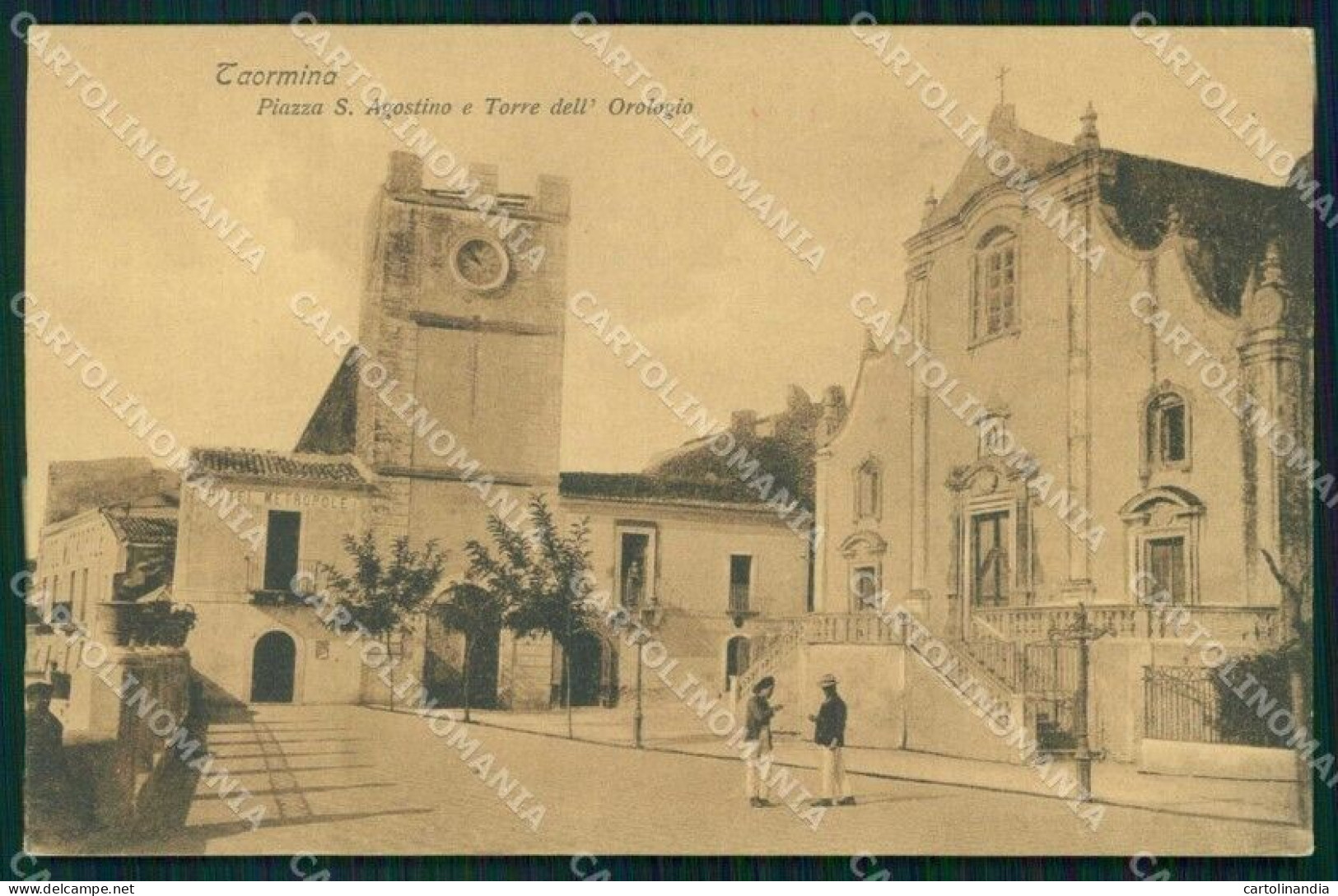 Messina Taormina Piazza Sant'Agostino Torre Dell'Orologio Cartolina RT0910 - Messina