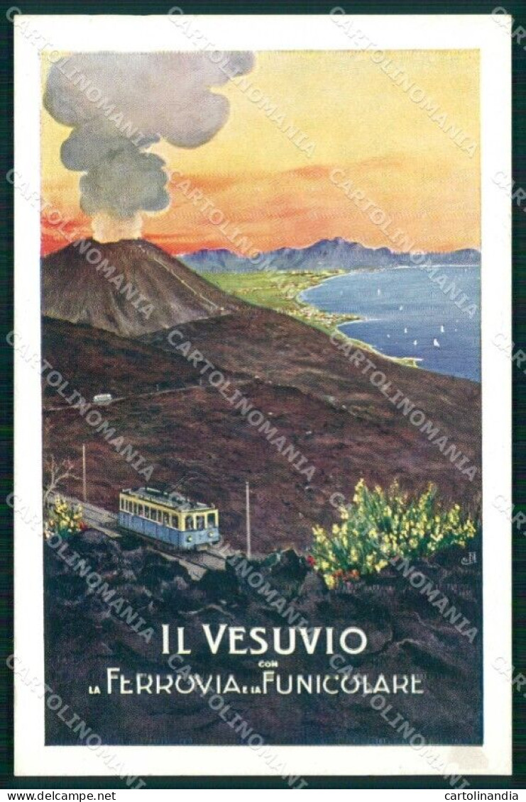 Napoli Città Vesuvio Ferrovia E Funicolare Cartolina RT1822 - Napoli (Naples)