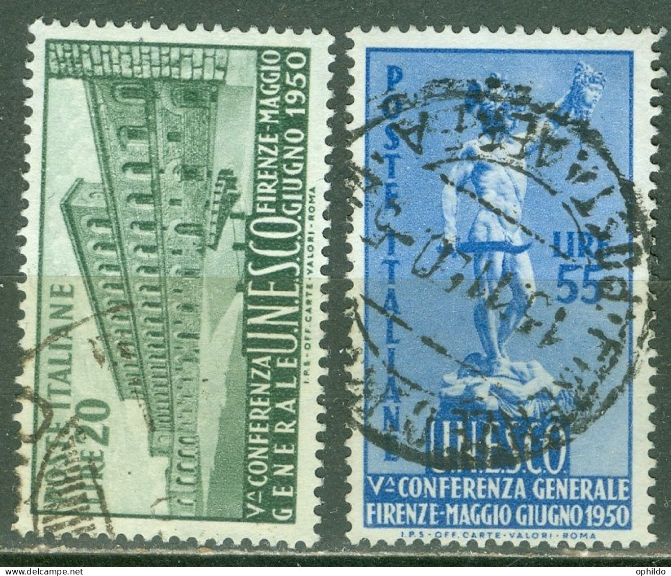 Italie   Yvert  556/557 Ou Sassone  618/619  Ob   TB   - 1946-60: Used