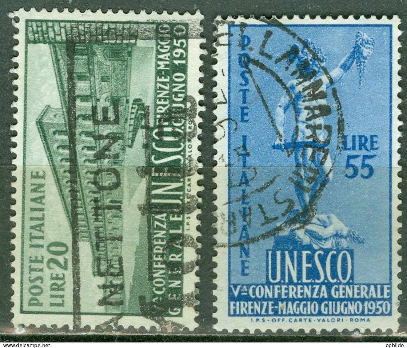 Italie   Yvert  556/557 Ou Sassone  618/619  Ob   TB   - 1946-60: Used